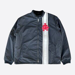 Chrome Hearts Black & White Striped Triple Cross Racing Jacket